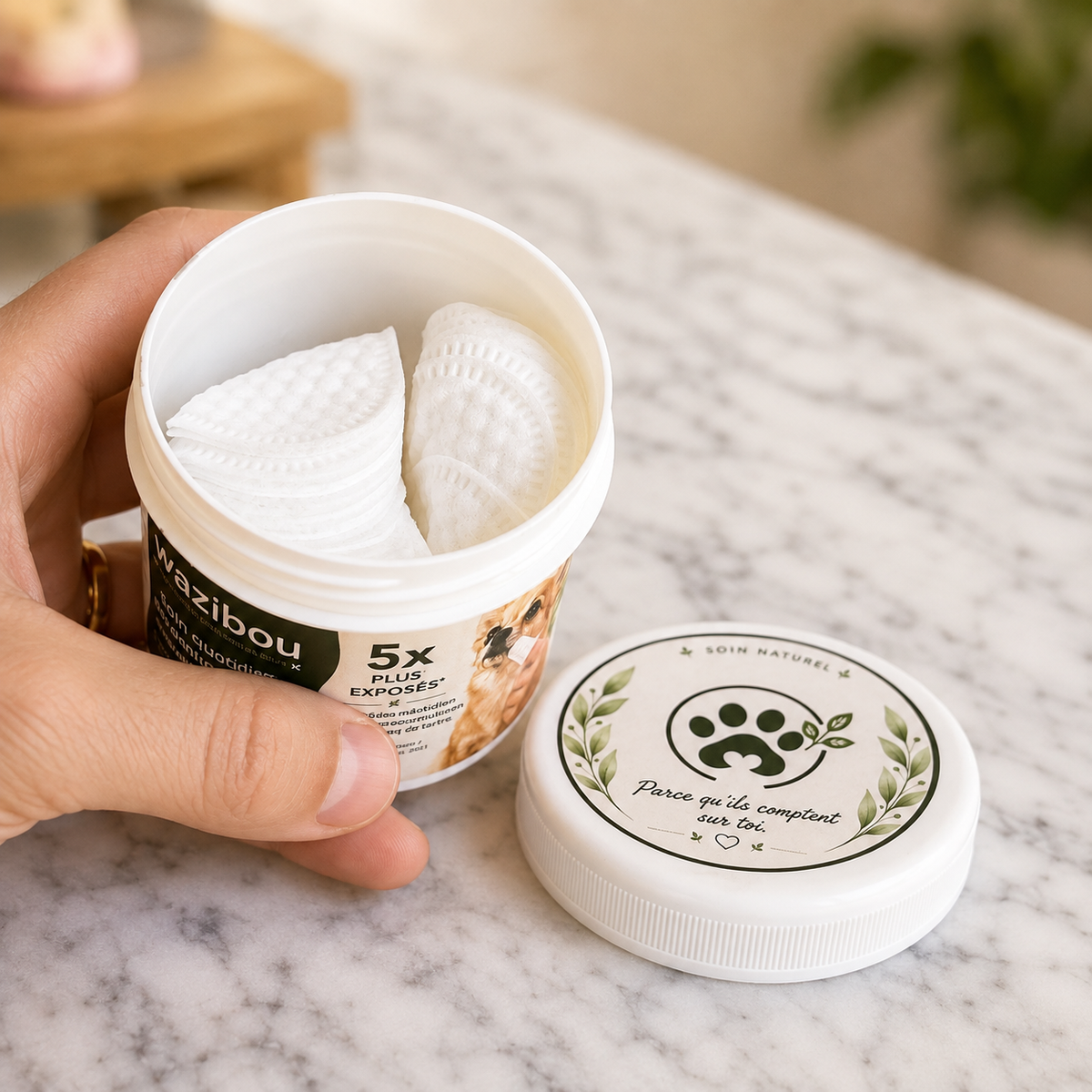 Wazibou — Lingettes dentaires pour petites races
